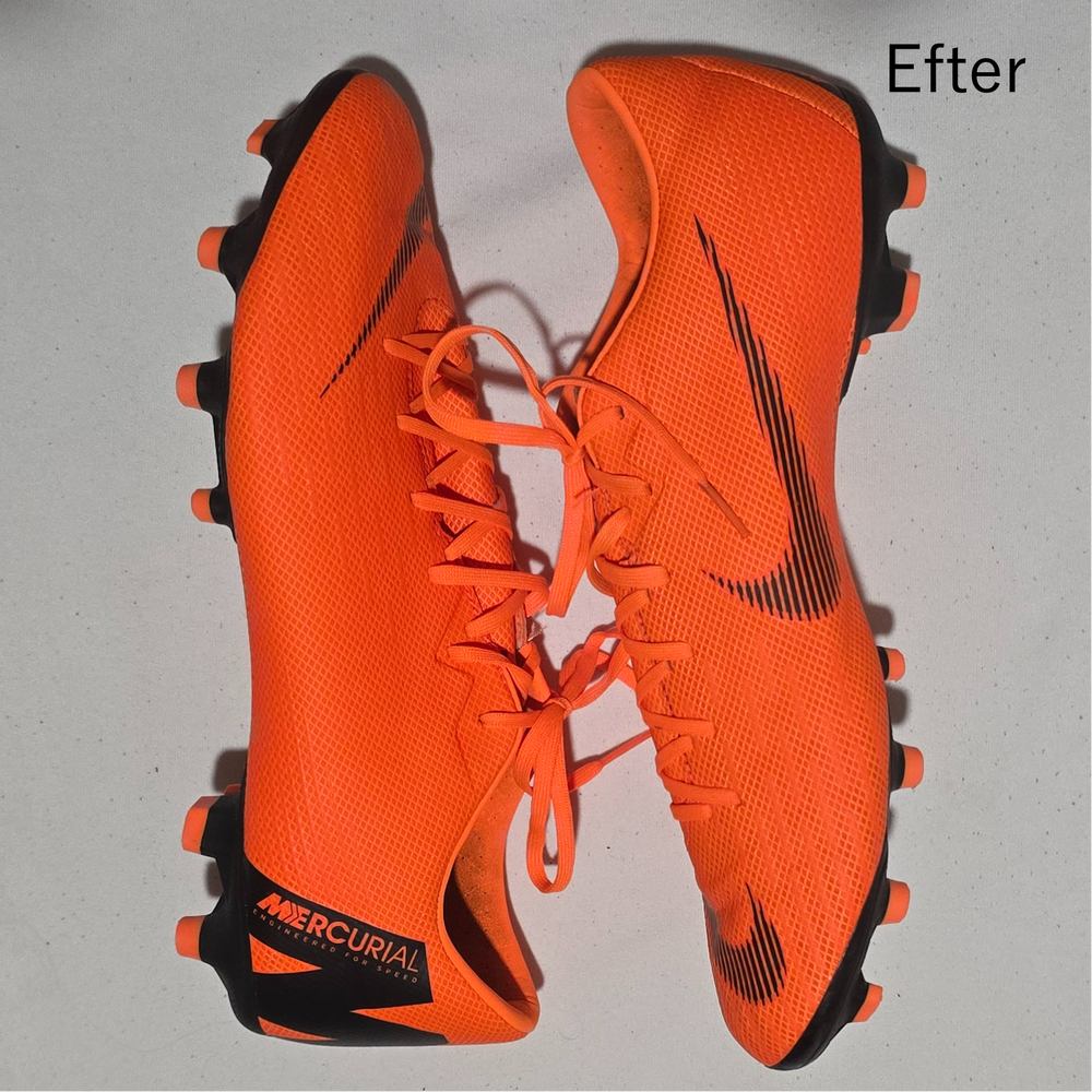 Rene fodboldstøvler efter vask med ShoeGuard